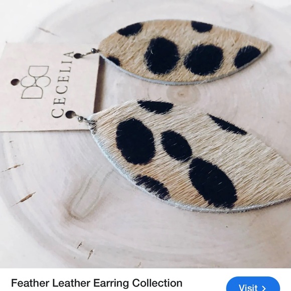 Lucky Feather Jewelry - Cecelia Feather Leather Earrings - Black and Tan